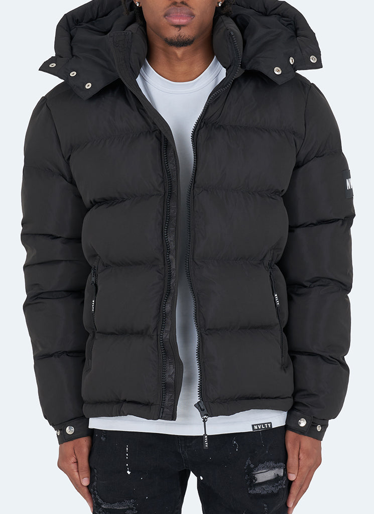 NVLTY Essential Puffer Jacket Black – N V L T Y - Main Image