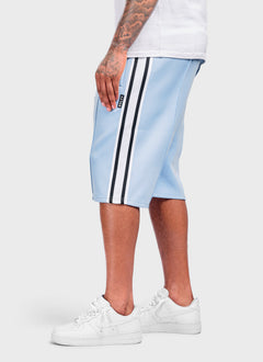 Panelled Luxe Track Shorts - Baby Blue