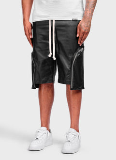 Vintage Wax Zipper Cargo Shorts - Black