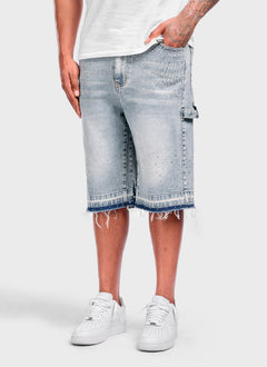 Vintage VVS Cluster Denim Shorts - Blue