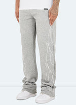 Vintage Flare Flame Joggers - Grey