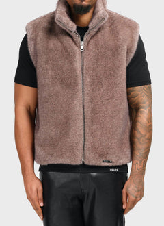 Fur Vest - Taupe