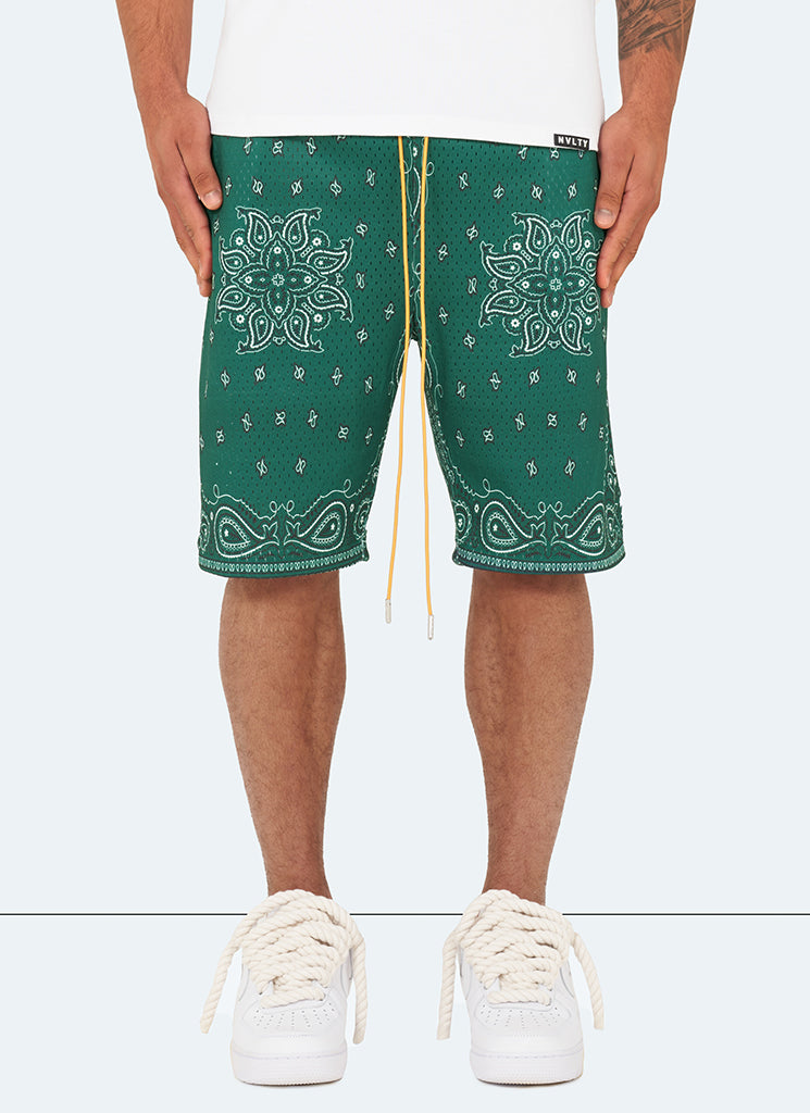 Paisley Mesh Shorts - Green – N V L T Y