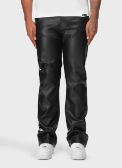 Heavyweight Grained Leather Pants - Black