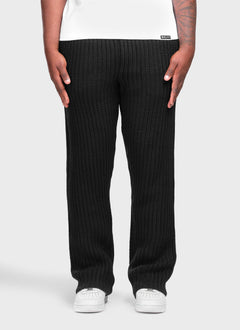 Heavyweight Knitted Joggers - Black