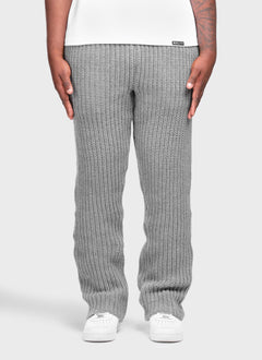 Heavyweight Knitted Joggers - Grey