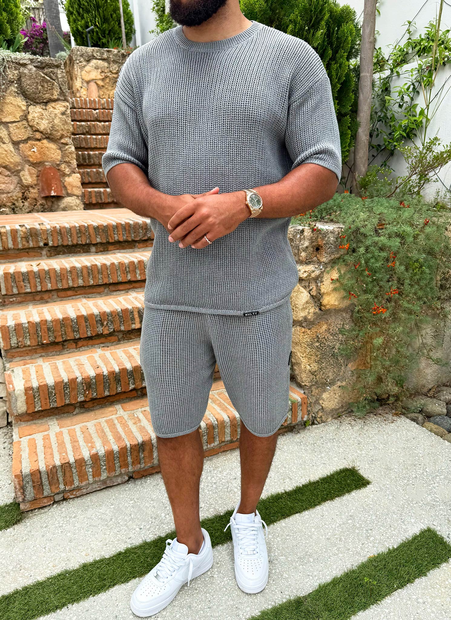 Knitted Shorts - Grey