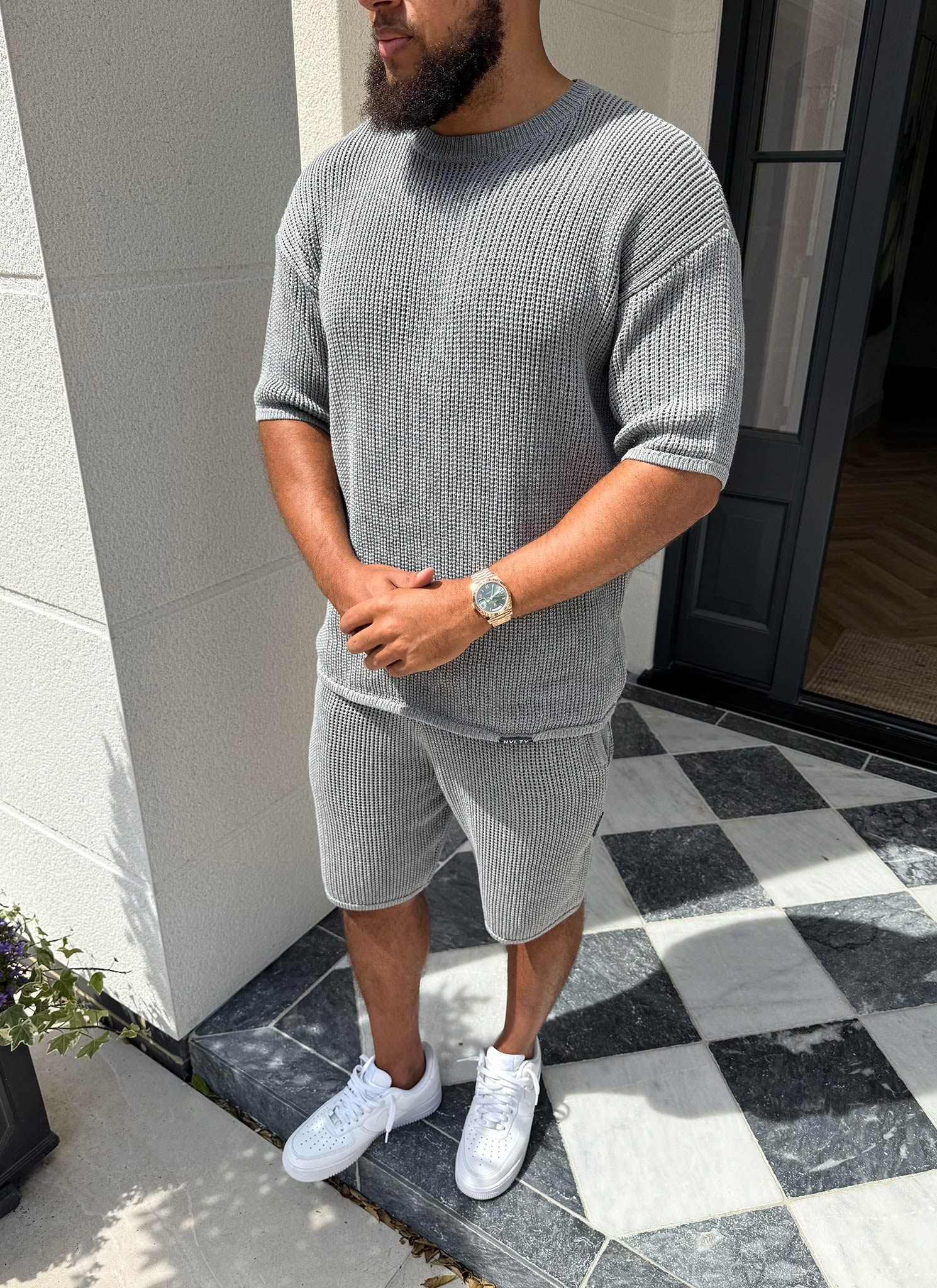 Knitted Shorts - Grey