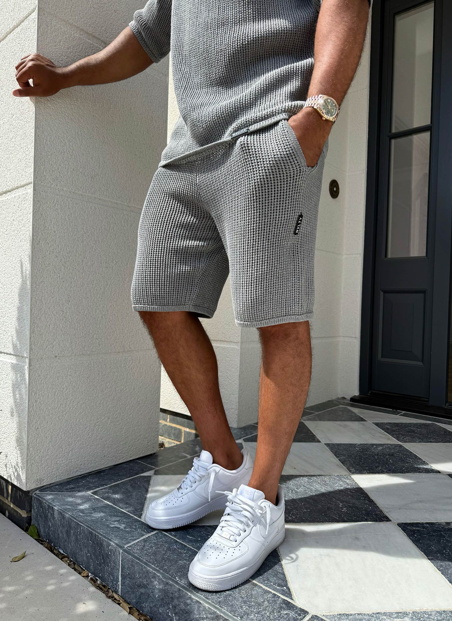 Knitted Shorts - Grey