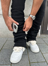 Vintage Stacked Joggers - Black