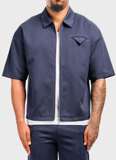 Twill Pocket Square Shirt - Navy