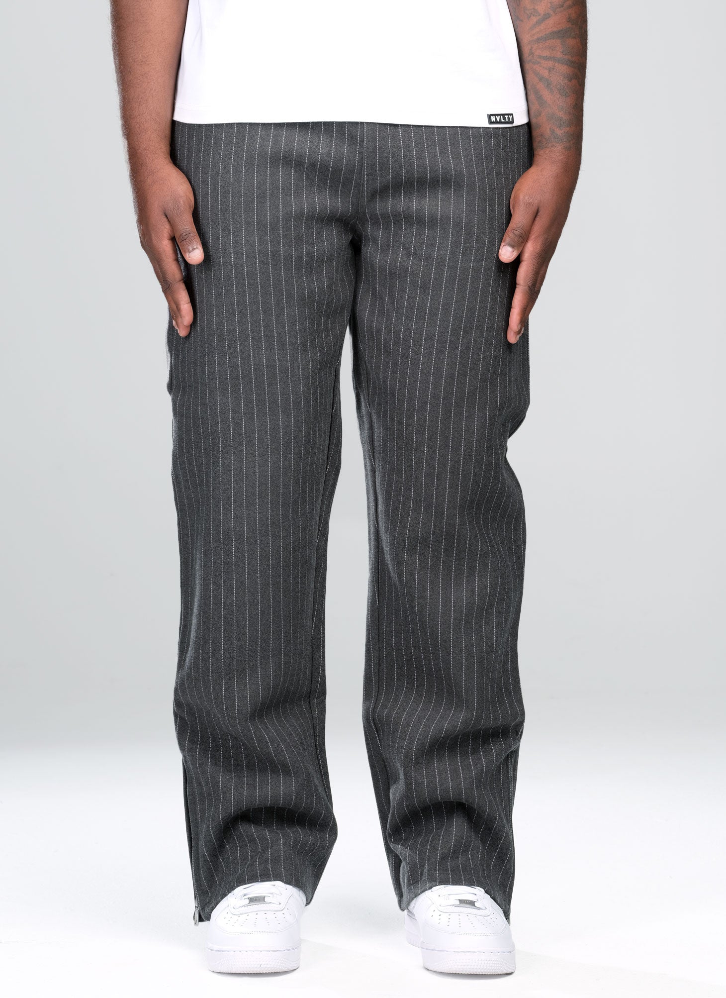 Heavyweight Pinstripe Pants - Grey