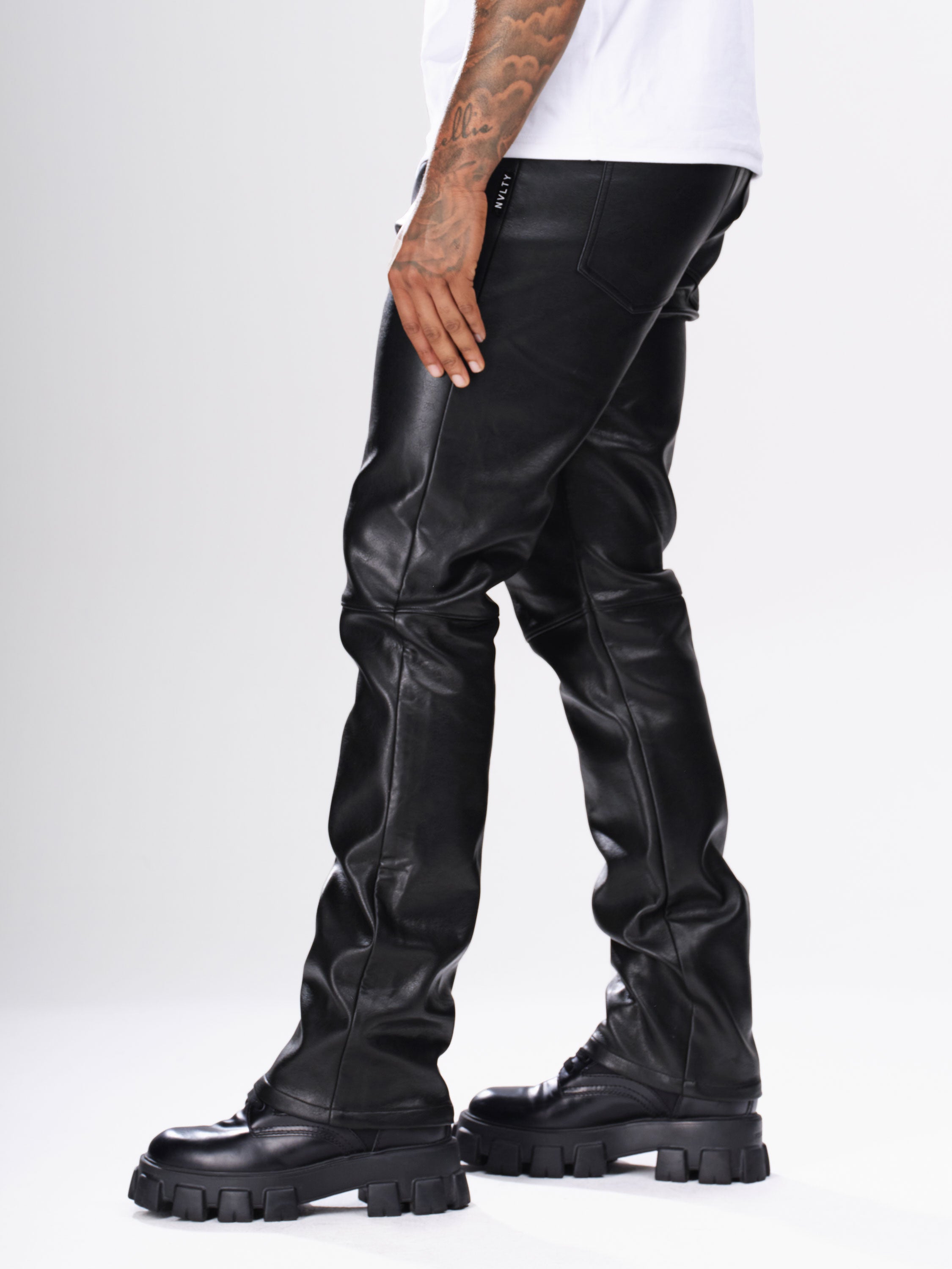 Heavyweight Leather Pants - Black