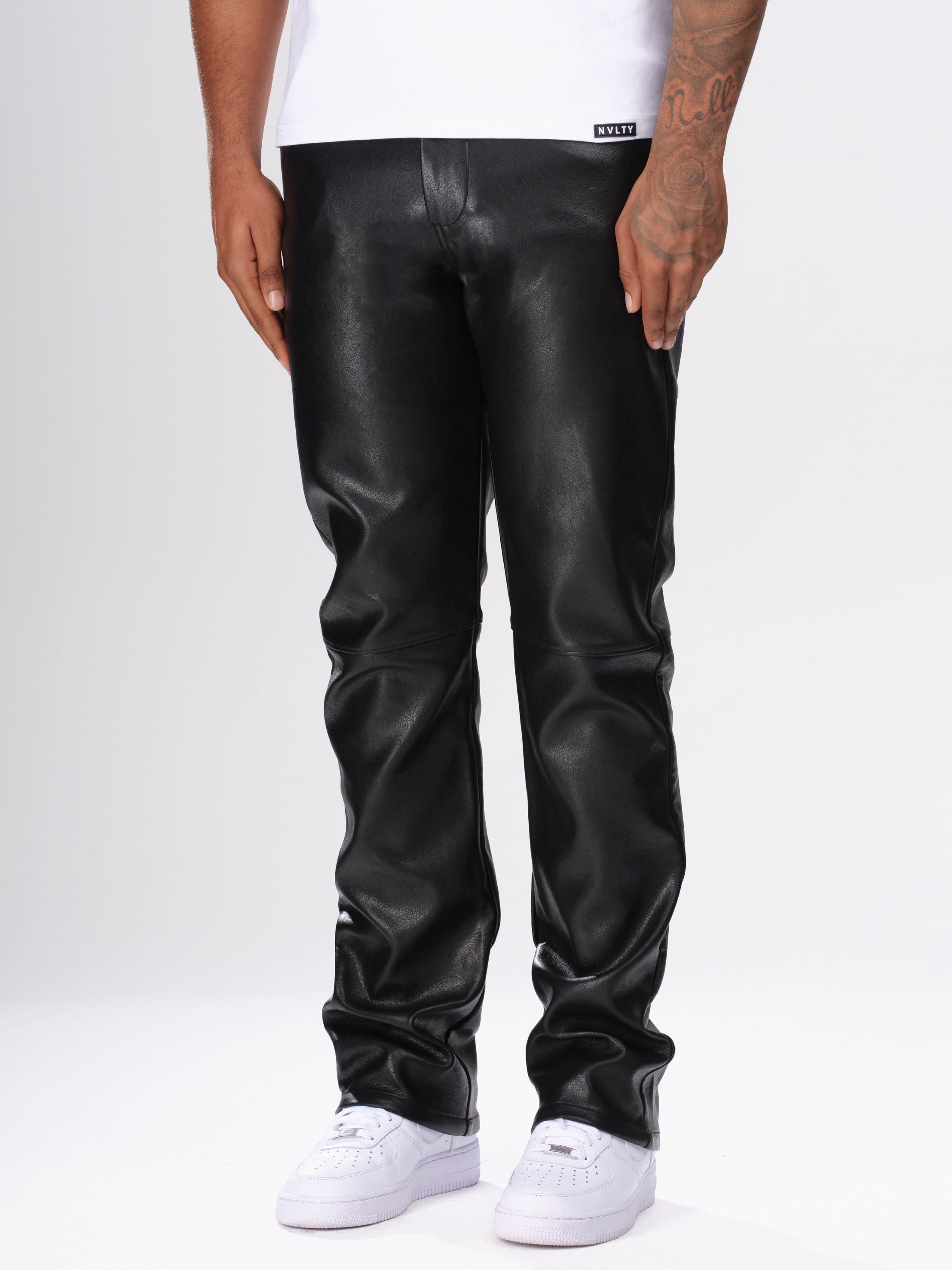 Heavyweight Leather Pants - Black