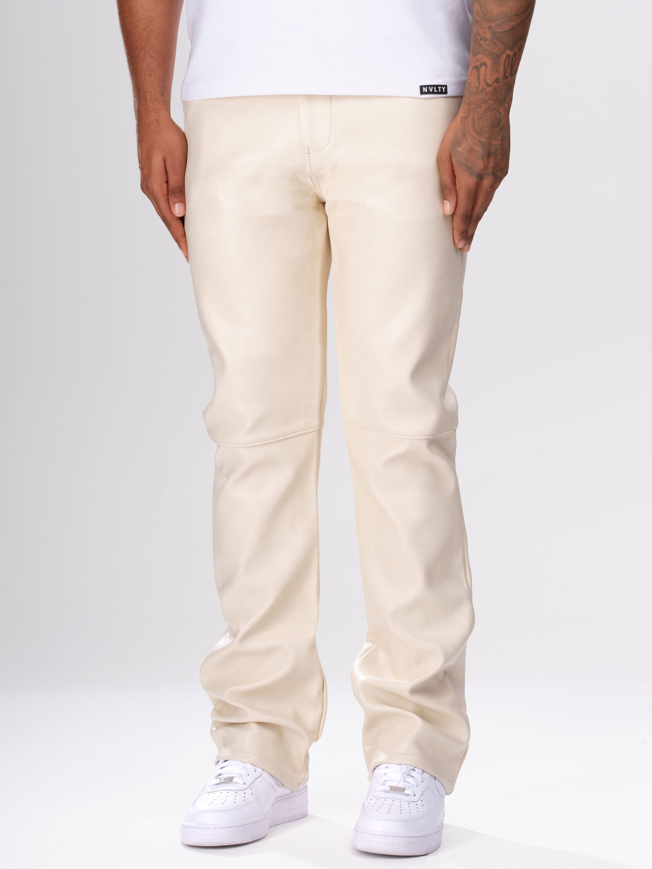 Heavyweight Leather Pants - Ivory