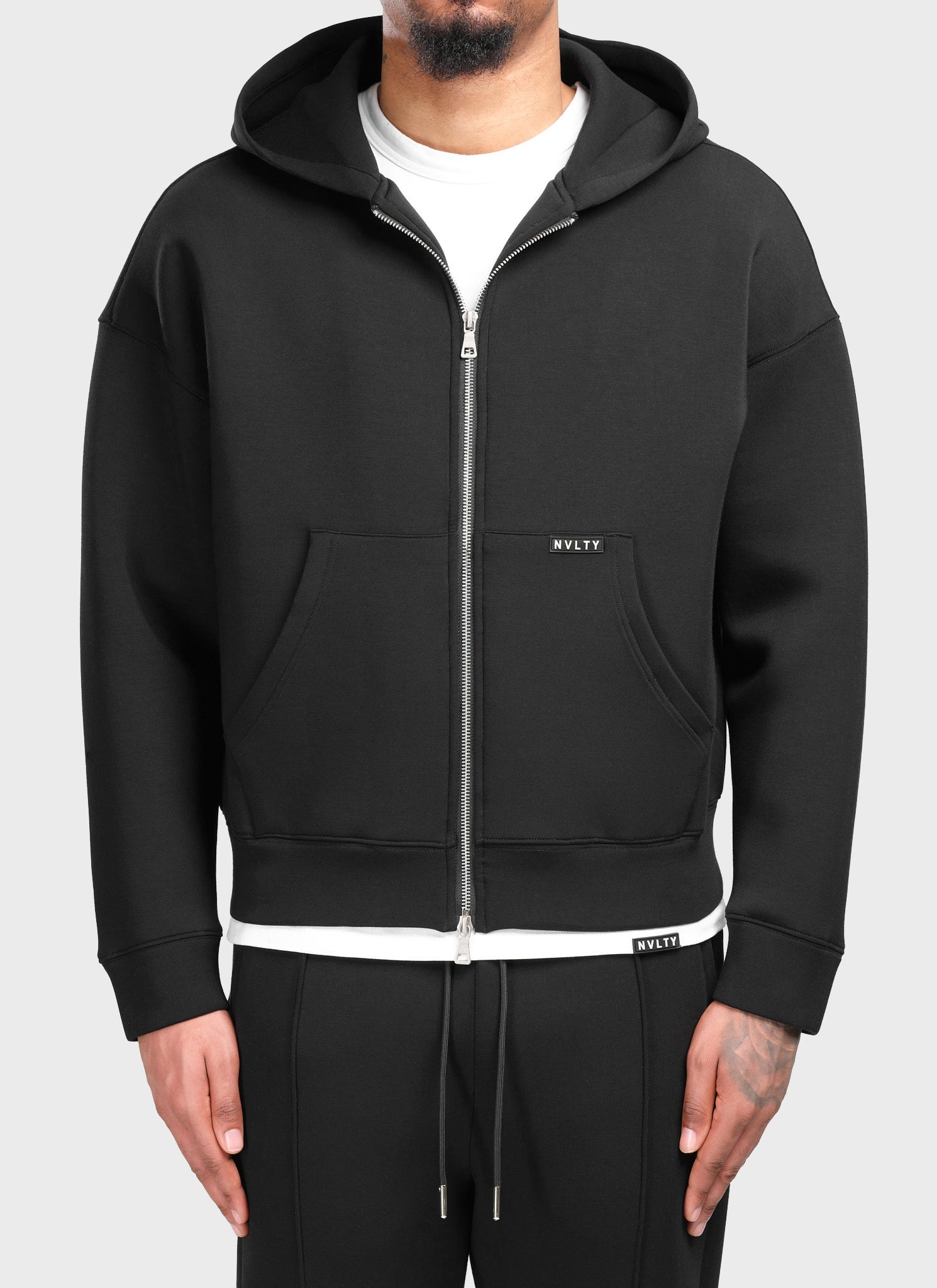 Scuba Structured Zip Hoodie - Black – N V L T Y