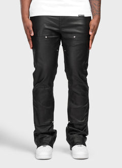 Vintage Flare Wax Carpenter Jeans - Black