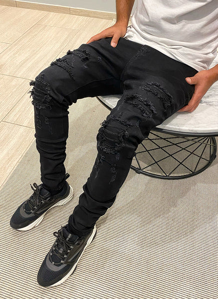 Guys ripped black jeans Clearance