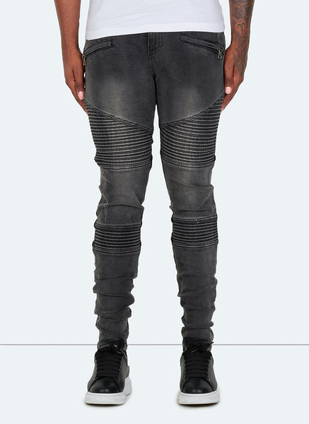 Grey skinny biker hotsell jeans