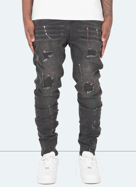 Patchwork Paint Jeans Grey N V L T Y