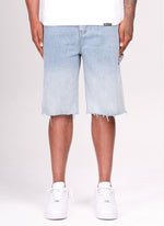 Vintage Deep Fade Denim Shorts - Blue