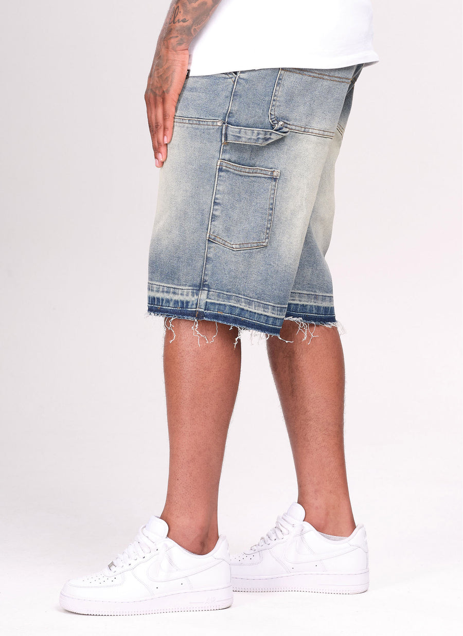 Vintage Carpenter Denim Shorts - Blue