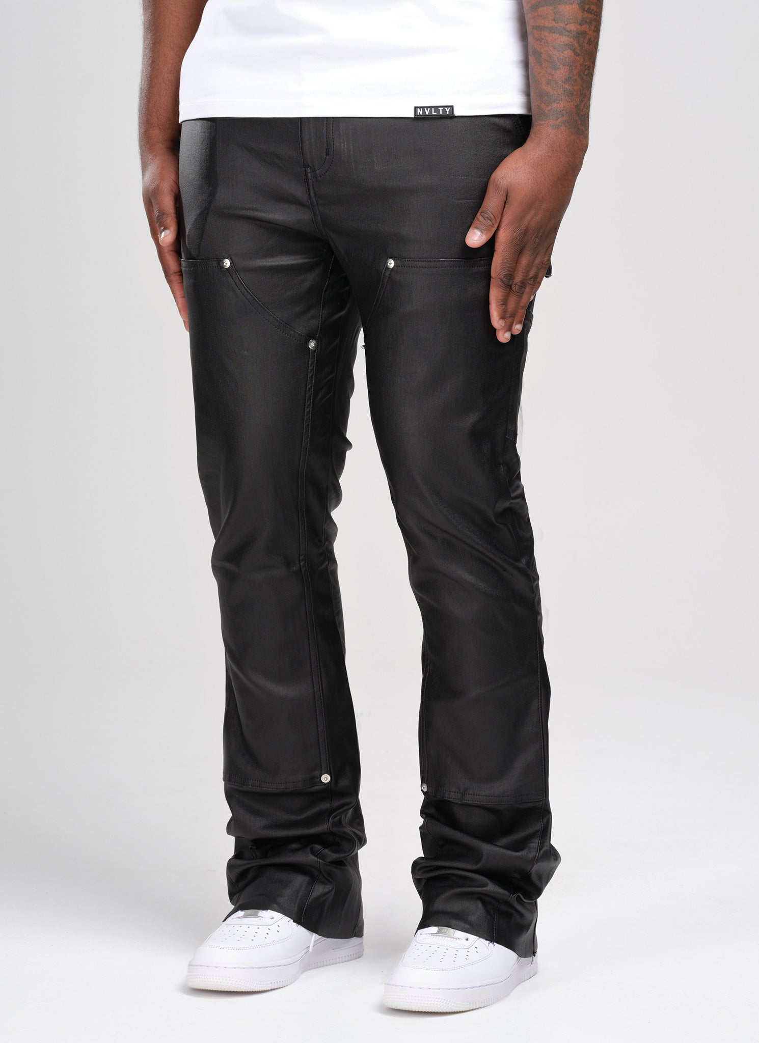 Vintage Flare Wax Carpenter Jeans - Black – N V L T Y