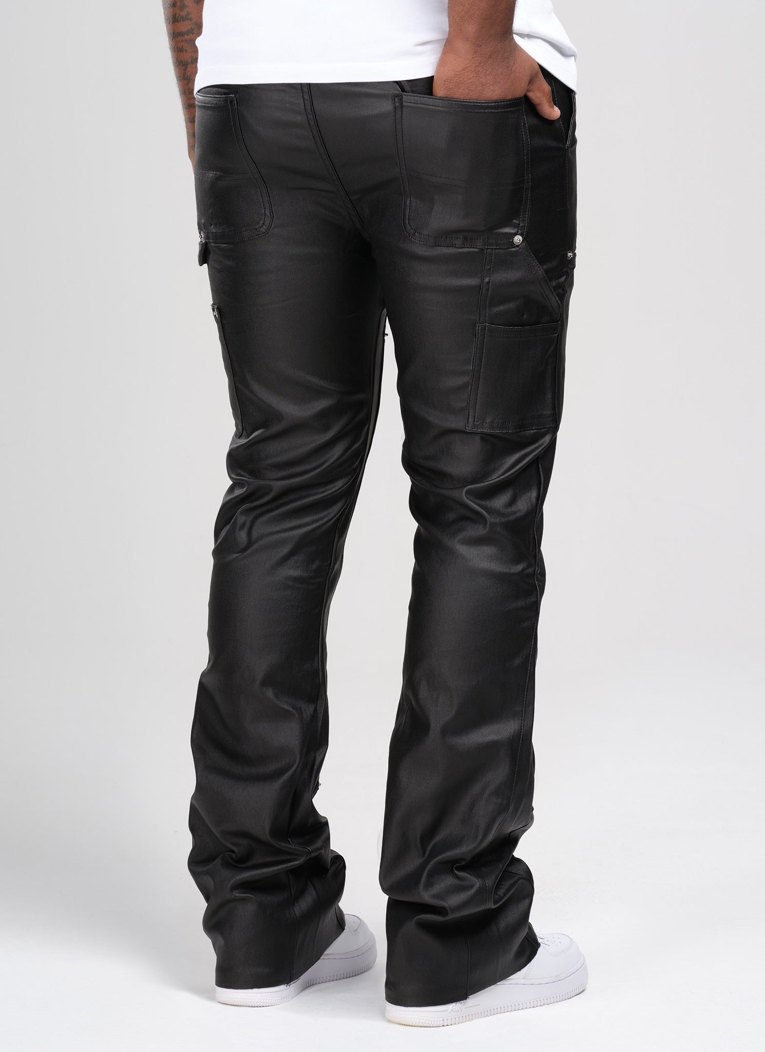 Vintage Flare Wax Carpenter Jeans - Black – N V L T Y