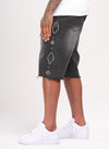 Vintage Studded Denim Shorts - Black