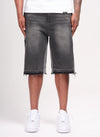 Vintage Flare Denim Shorts - Black