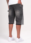 Vintage Flare Denim Shorts - Black