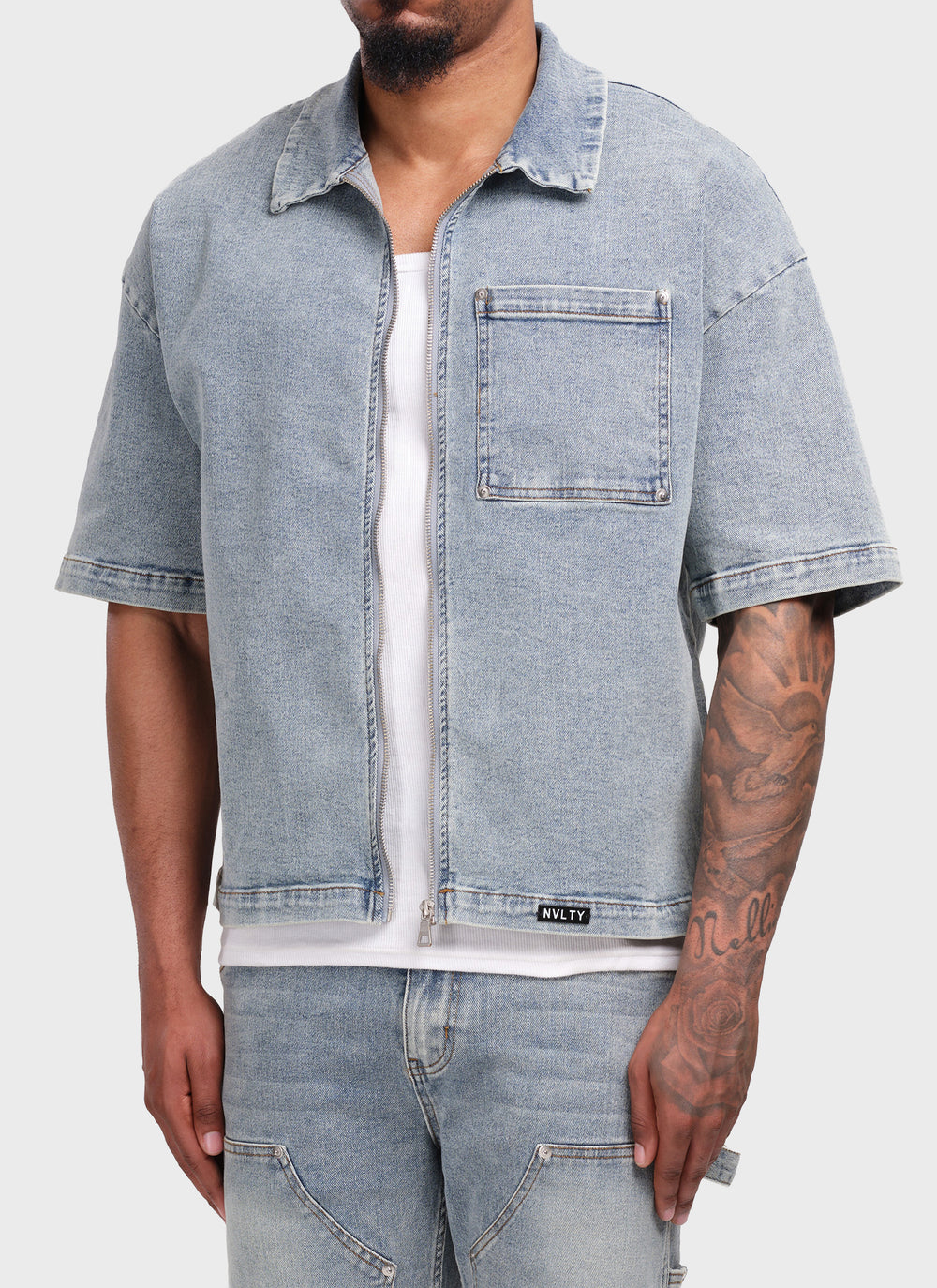 Vintage Rivet Denim Shirt - Blue