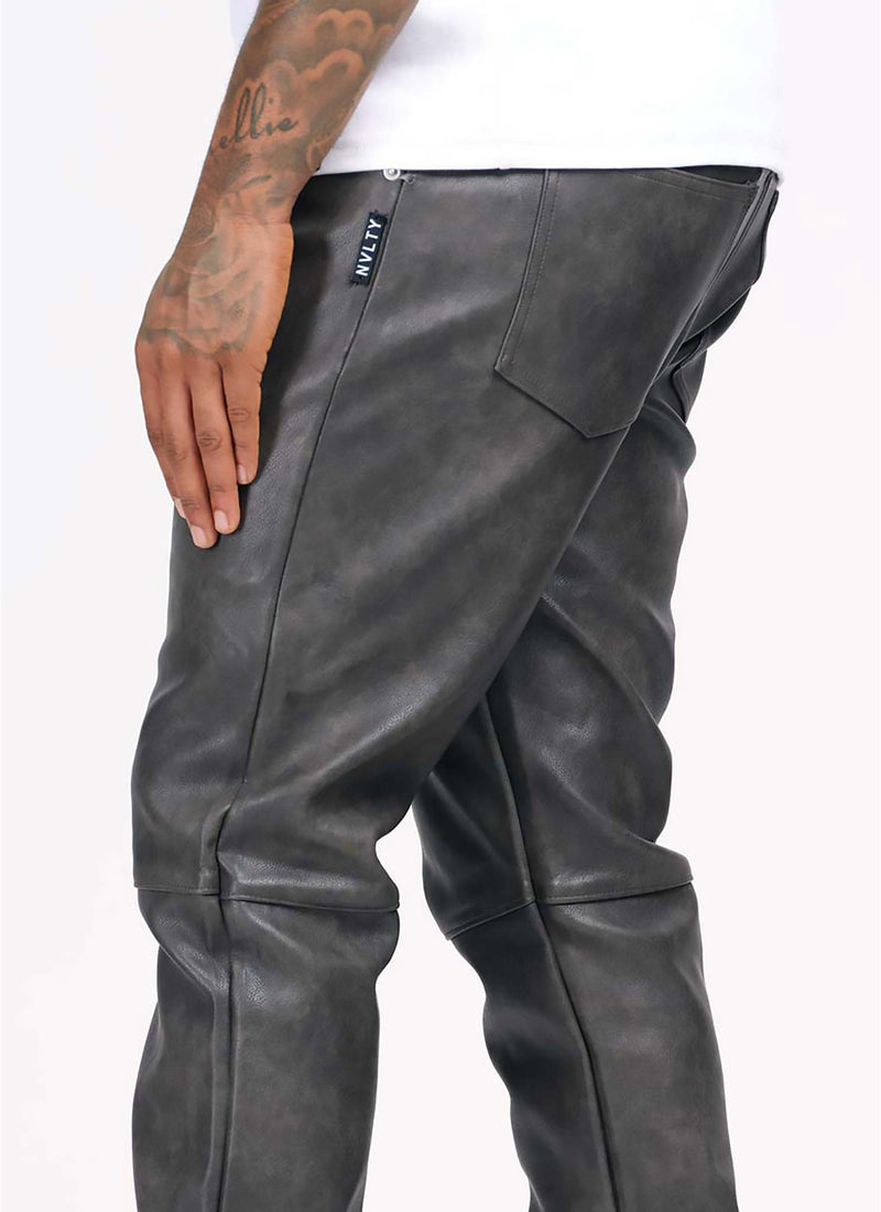 Vintage Heavyweight Leather Pants - Black
