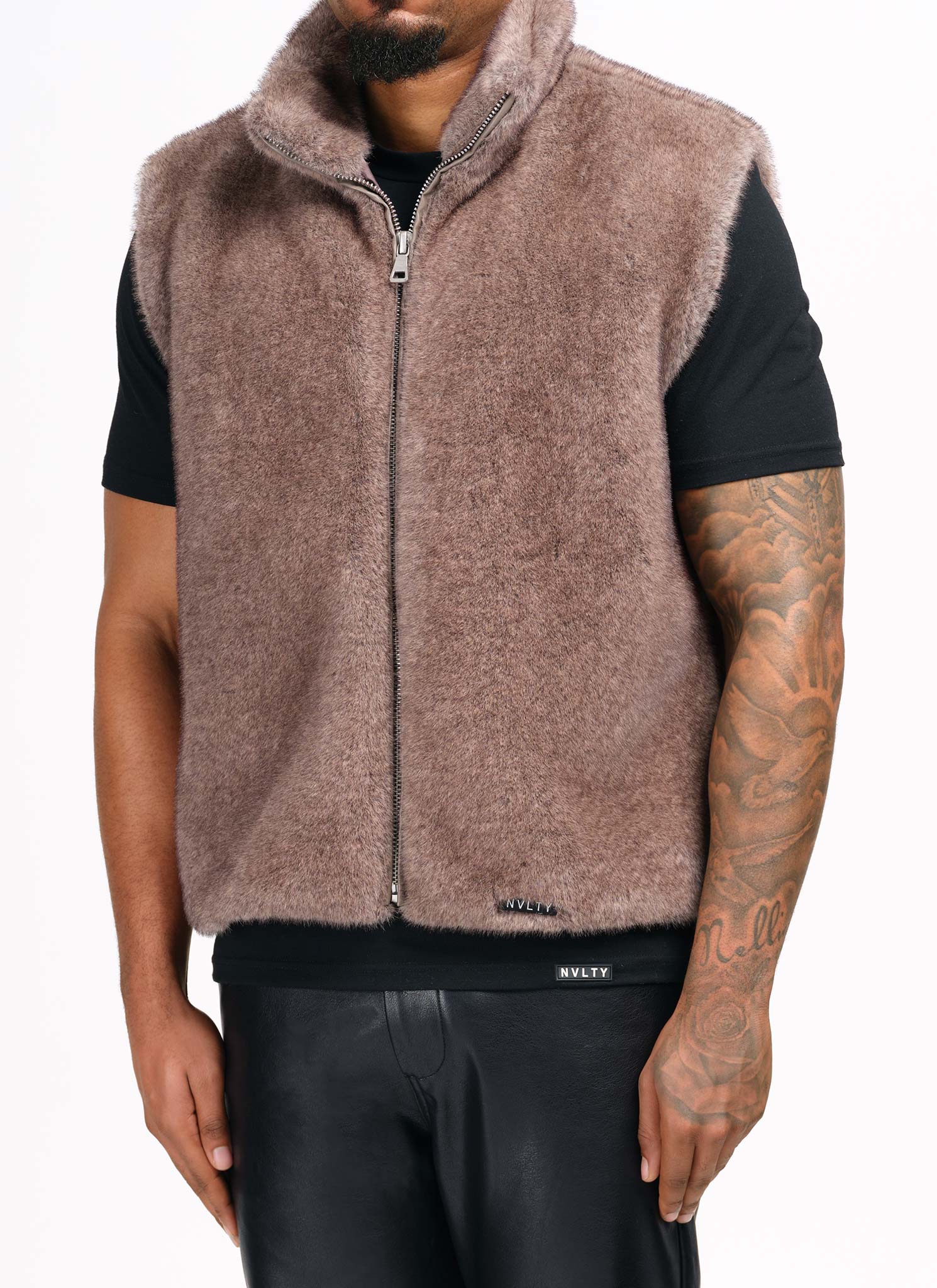 トップス fur vest one-piece Fur Vest - Taupe – N V L T Y