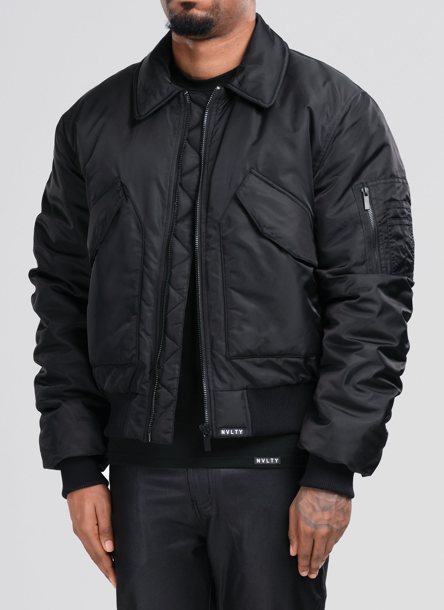 Aviator Flight Jacket - Black