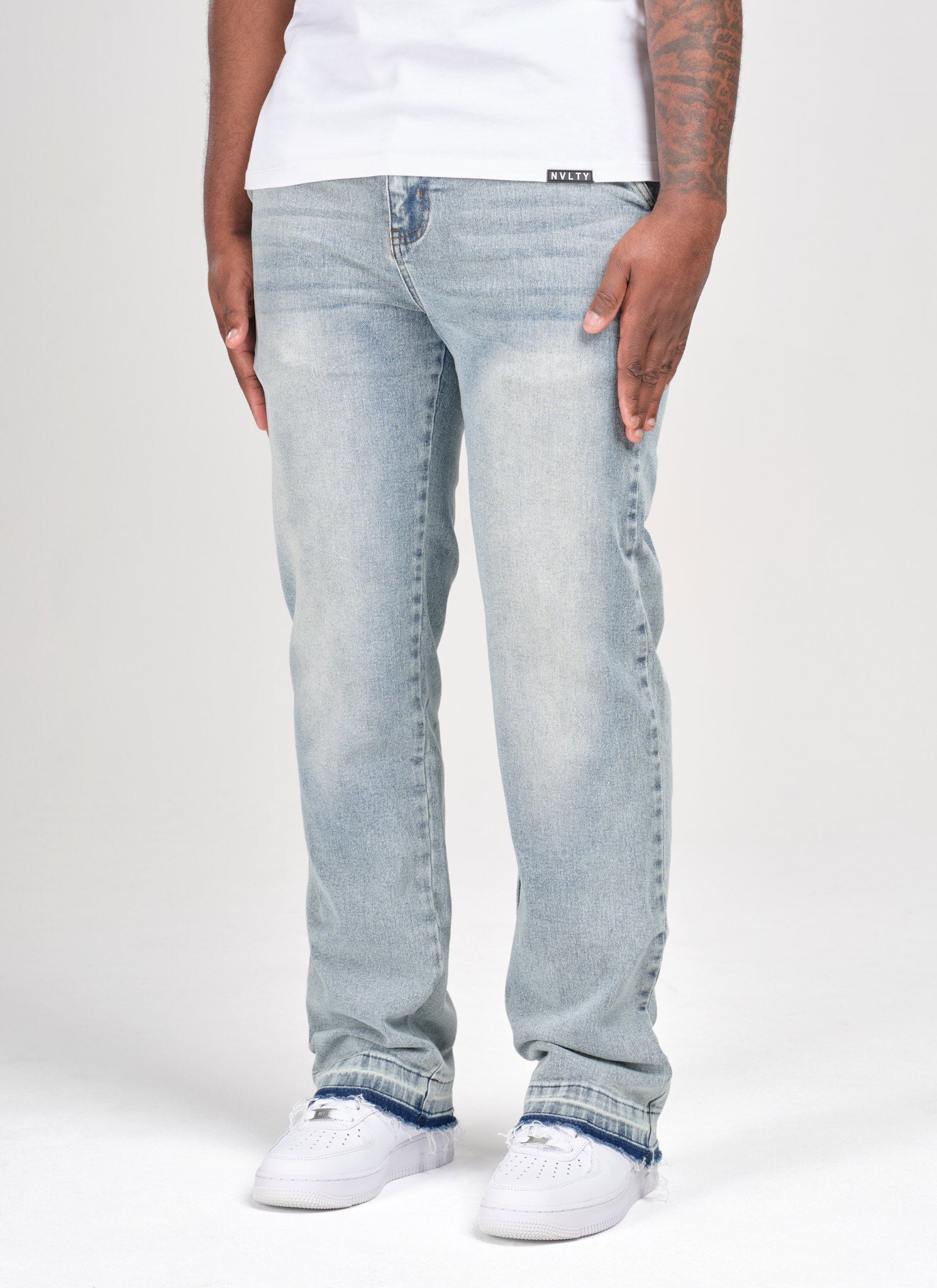 Vintage Raw Hem Jeans - Blue