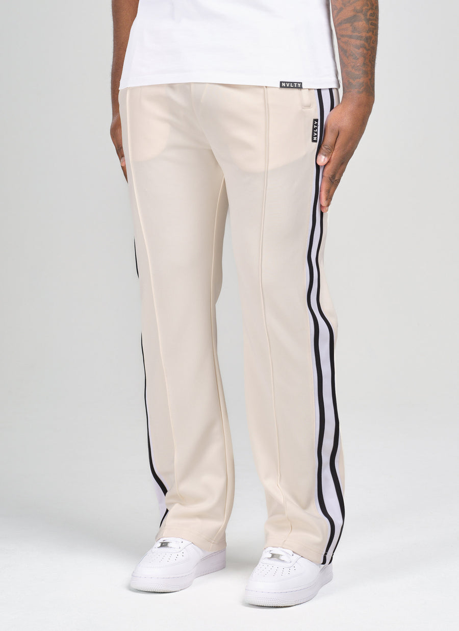 Panelled Luxe Track Pants - Ivory