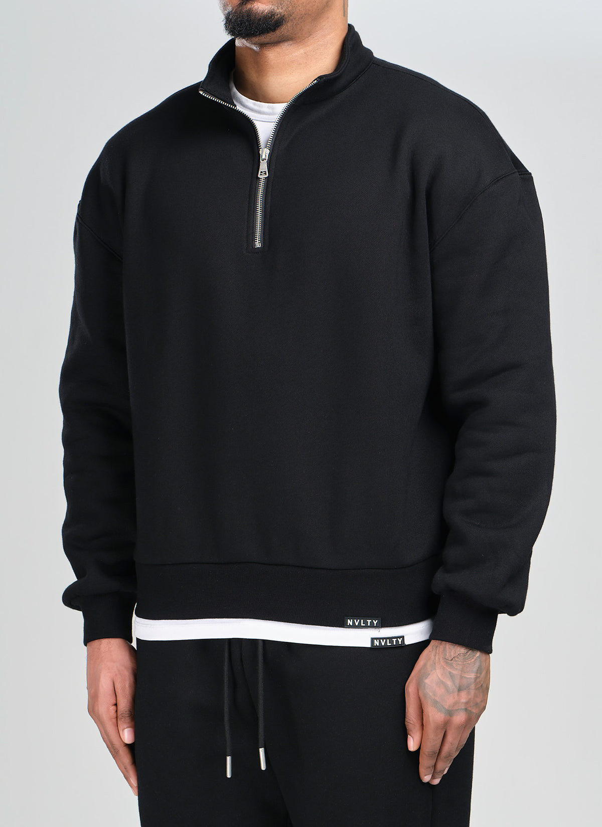 Heavyweight Luxe Quarter Zip - Black