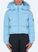 Paint Puffer Jacket - Baby Blue