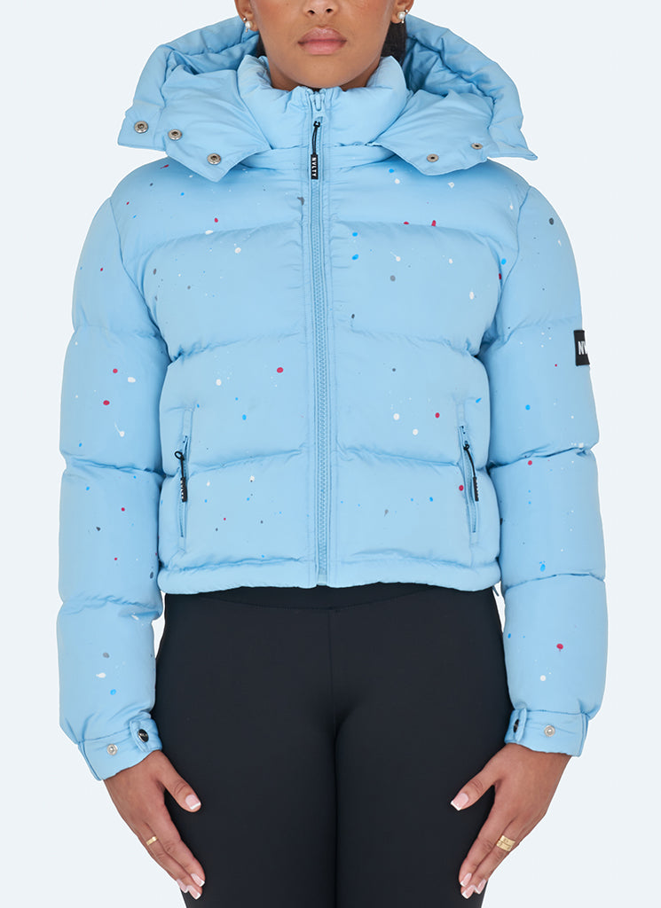 Paint Puffer Jacket - Baby Blue