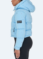 Paint Puffer Jacket - Baby Blue