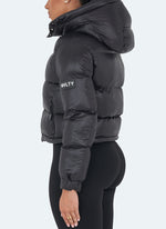 Shiny Puffer Jacket - Black