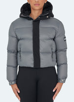 Center Tone Puffer Jacket -Charcoal Grey/Black