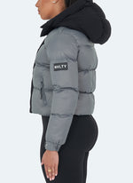 Center Tone Puffer Jacket -Charcoal Grey/Black