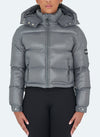 Shiny Puffer Jacket - Charcoal Grey