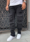 Vintage 8 Pocket Cargo Jeans - Black