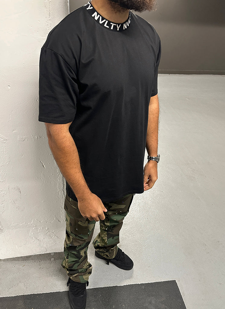 Logo Rib T-Shirt - Black
