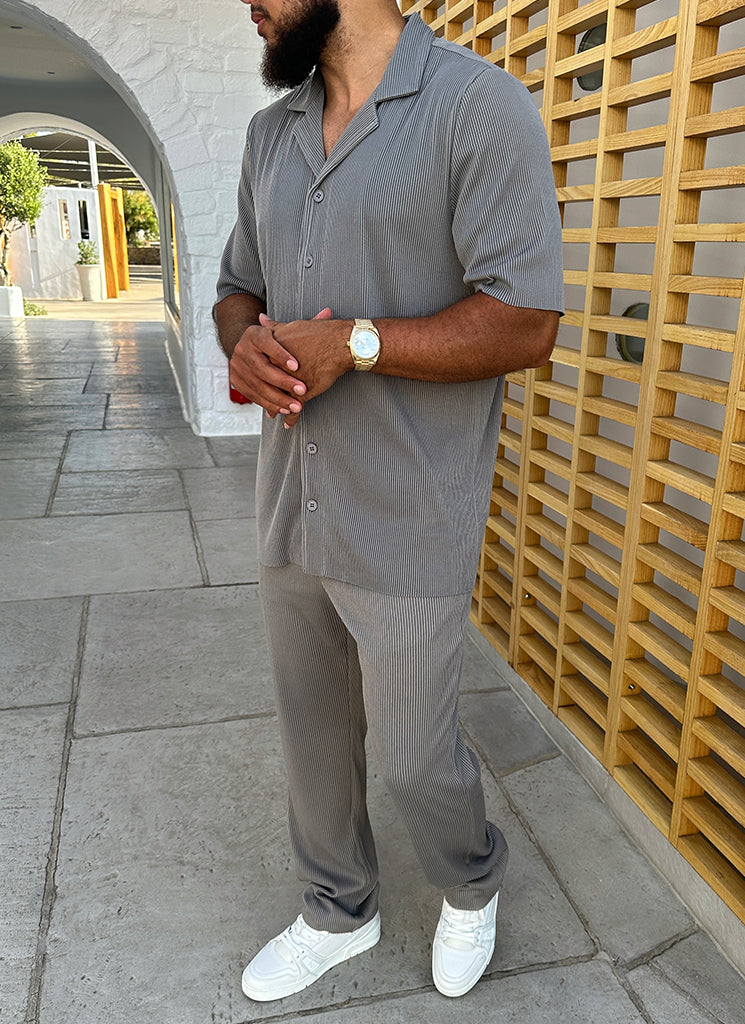Pleated Trousers - Grey