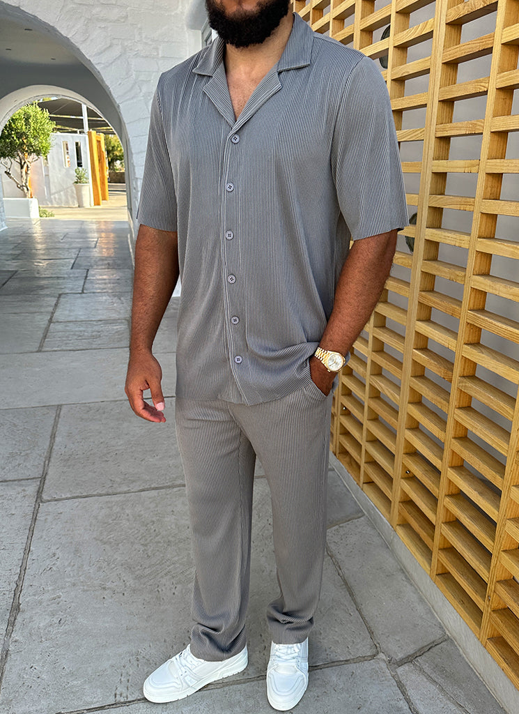 Pleated Trousers - Grey