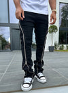 Vintage Flare Zipper Jeans - Black